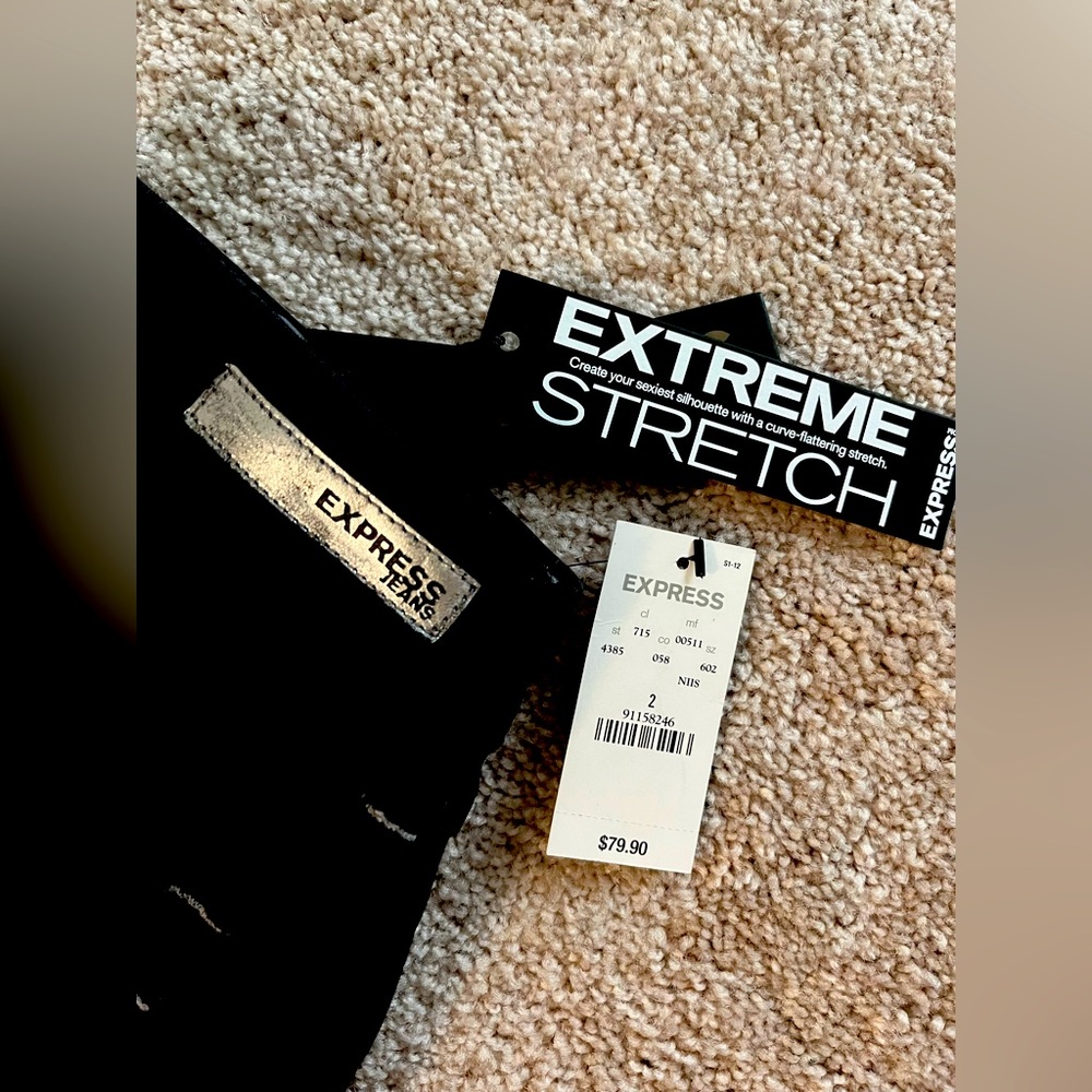 EXPRESS Extreme Stretch black jeans. Size 2 NEW with tags.